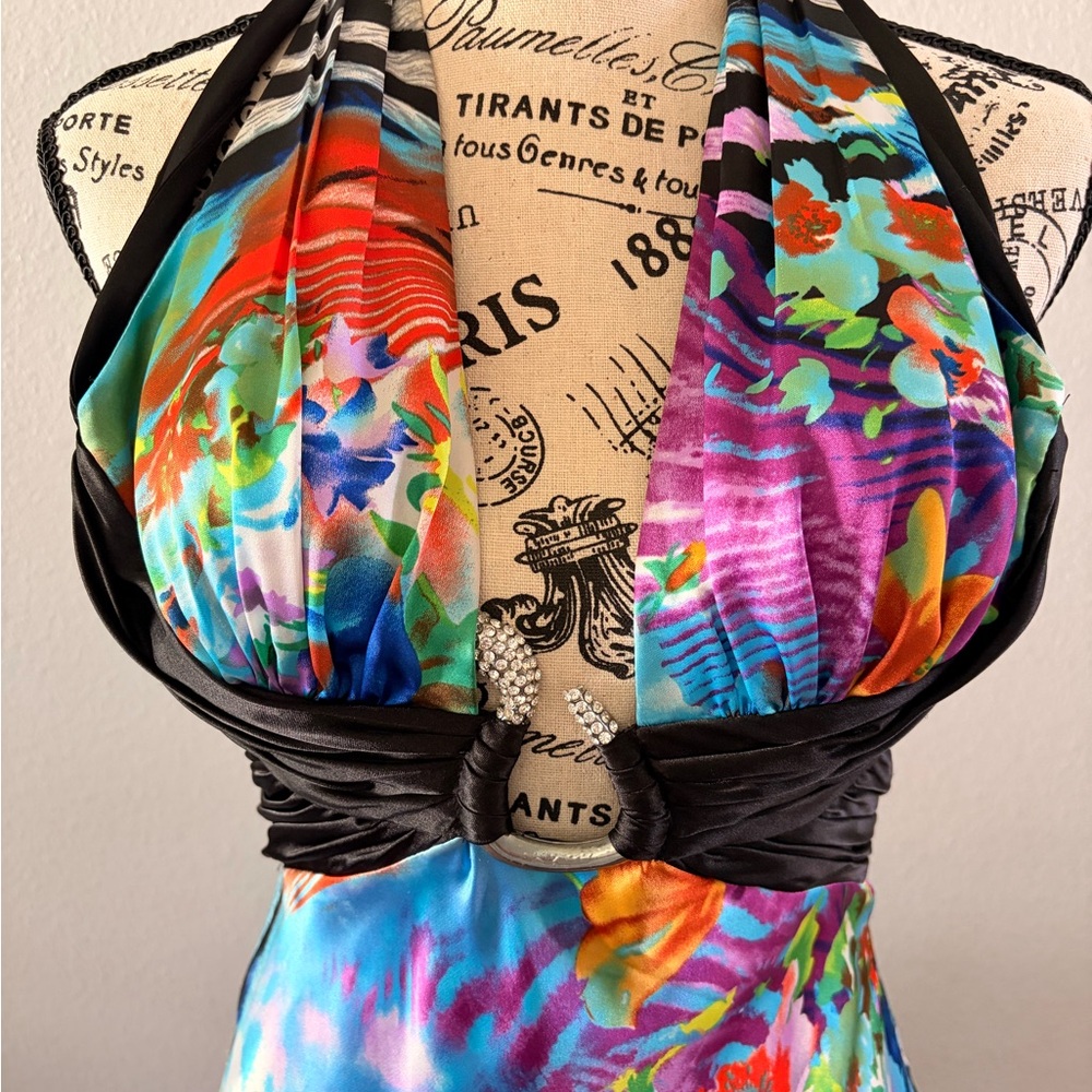 Morgan & Co. Colorful Floral Halter Top